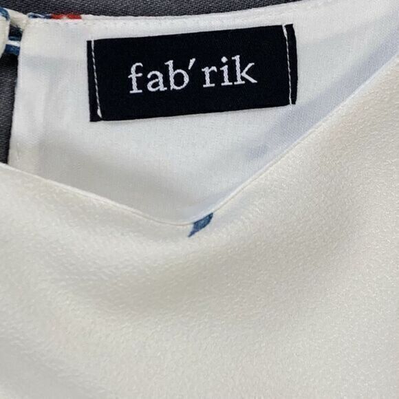 Fabrik Dress Womens Medium Floral Print Round Neck Knee Length Bohemian Coastal - Picture 13 of 14